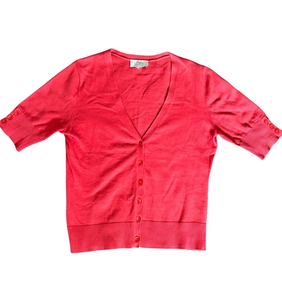 LOFT V-Neck Coral Cardigan - Picture 7 of 10